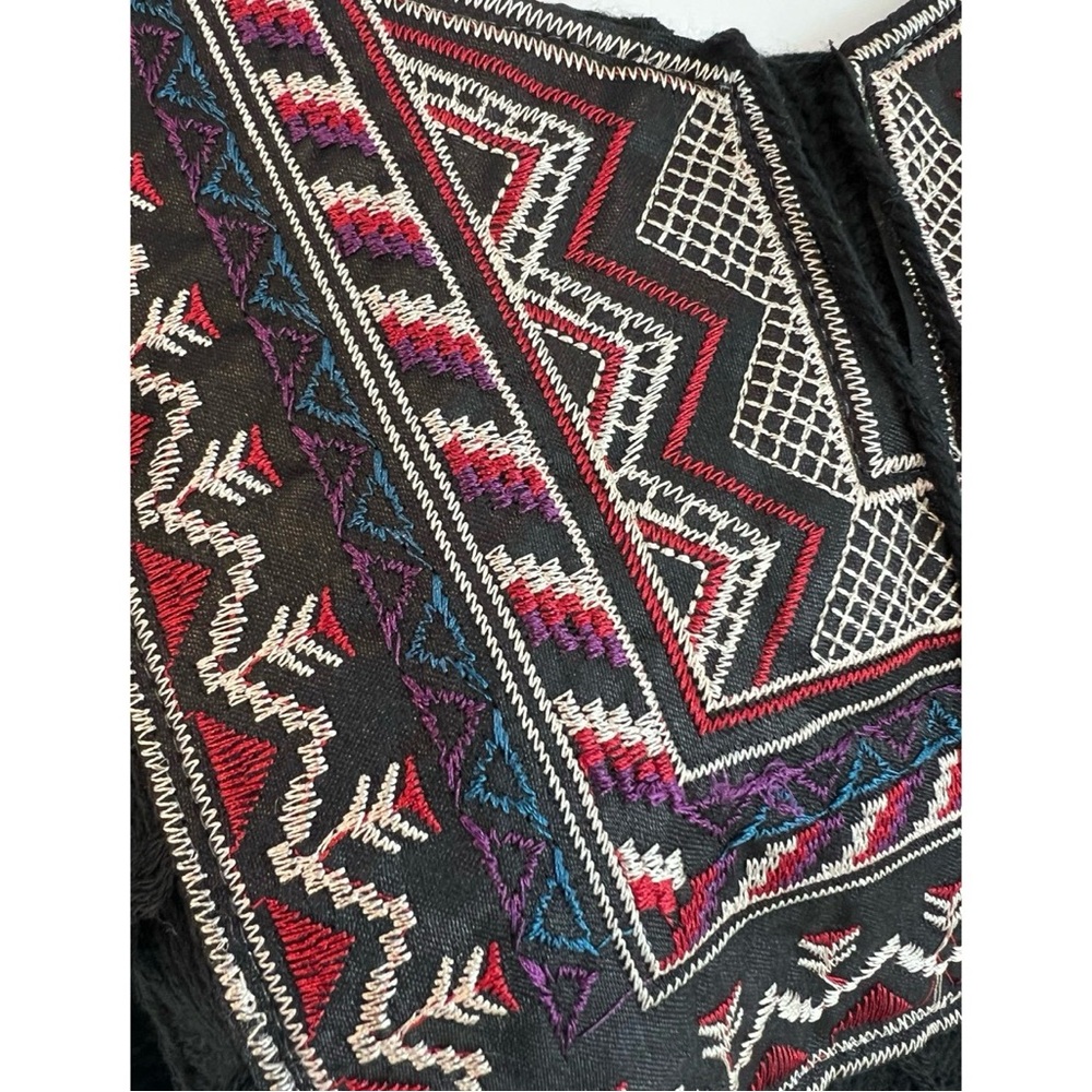 FLYING TOMATO boho inspired black sweater top S M L - Picture 4 of 8